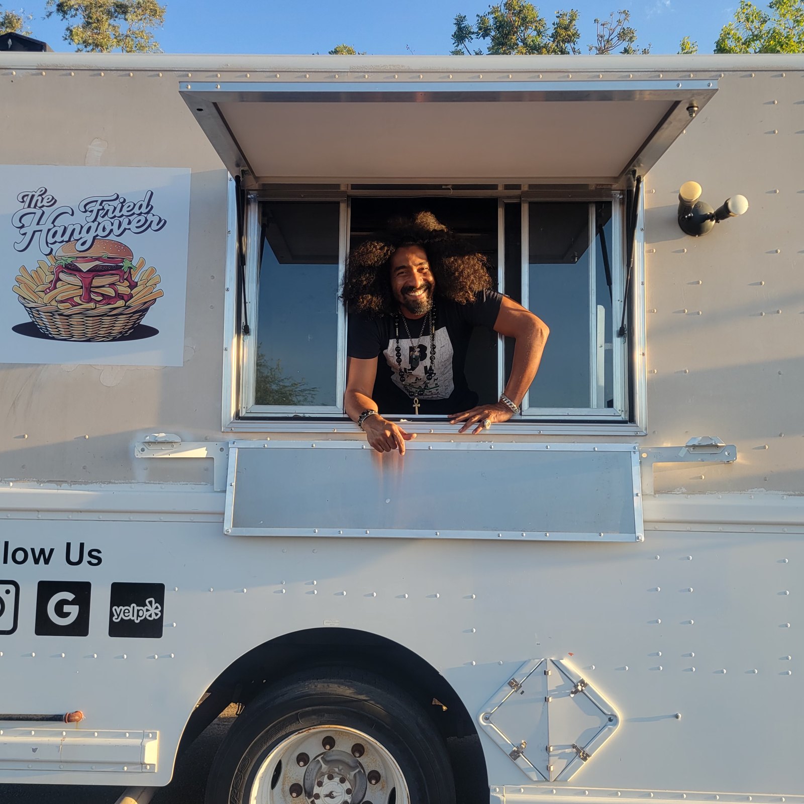 Grant Sing grilling at The Fried Hangover truck