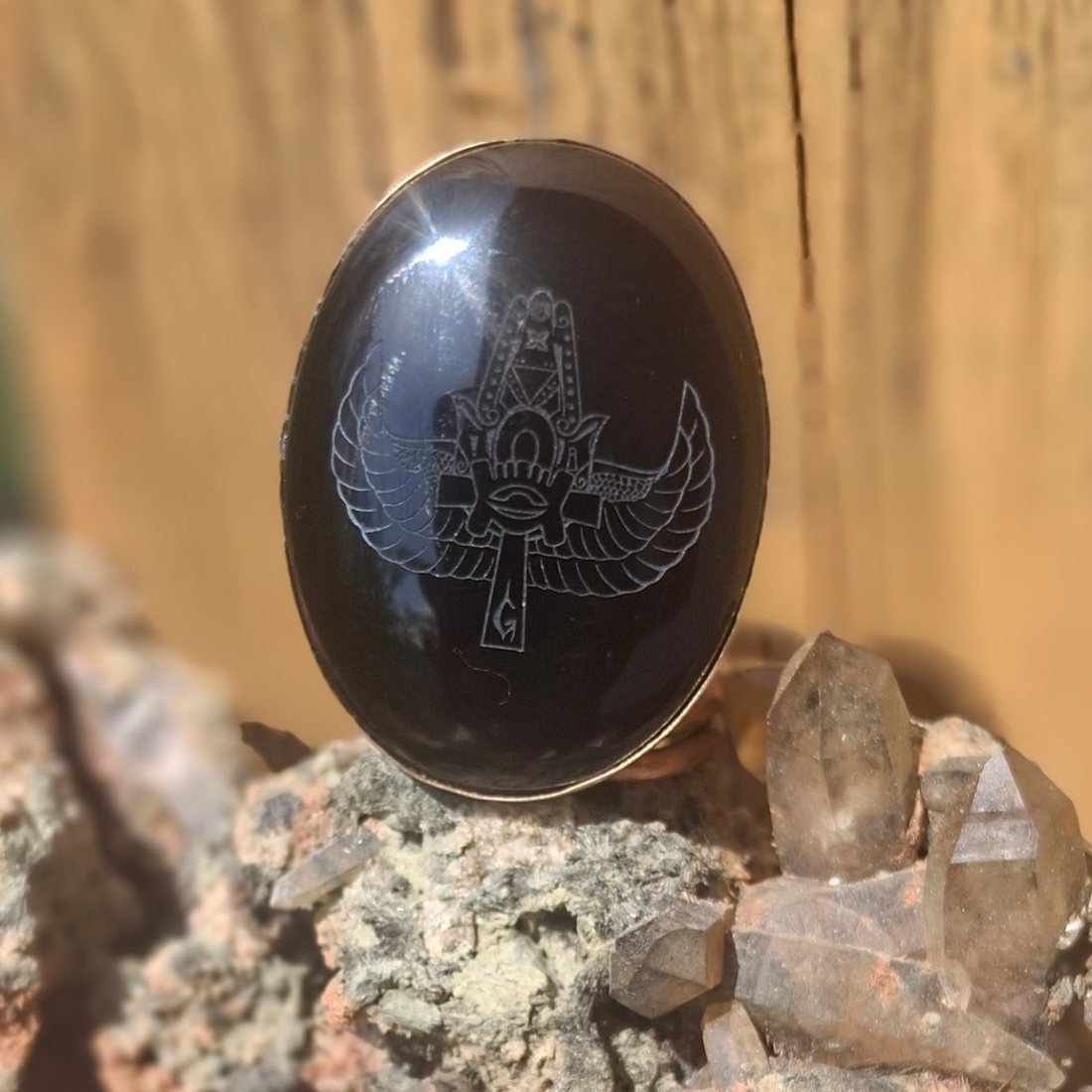 Ring — SingAni handmade copper and black onyx adornment